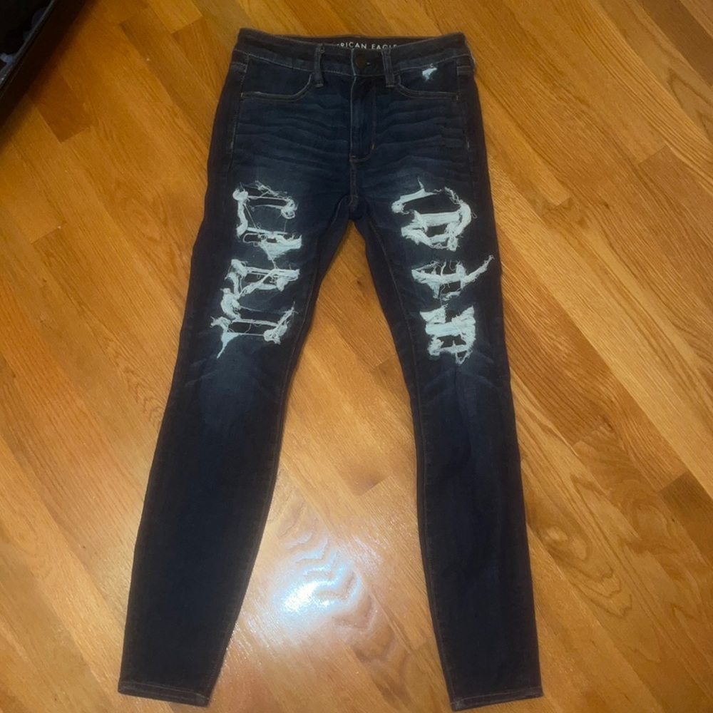 American Eagle Size 6 Regular Dark Blue Skinny Jeans